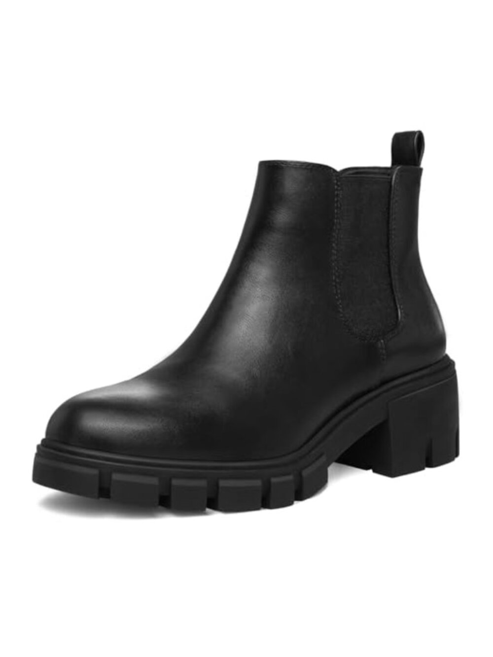 Women's Platform Chelsea Boots Lug Sole Slip On Chunky Block Heel Ankle Booties